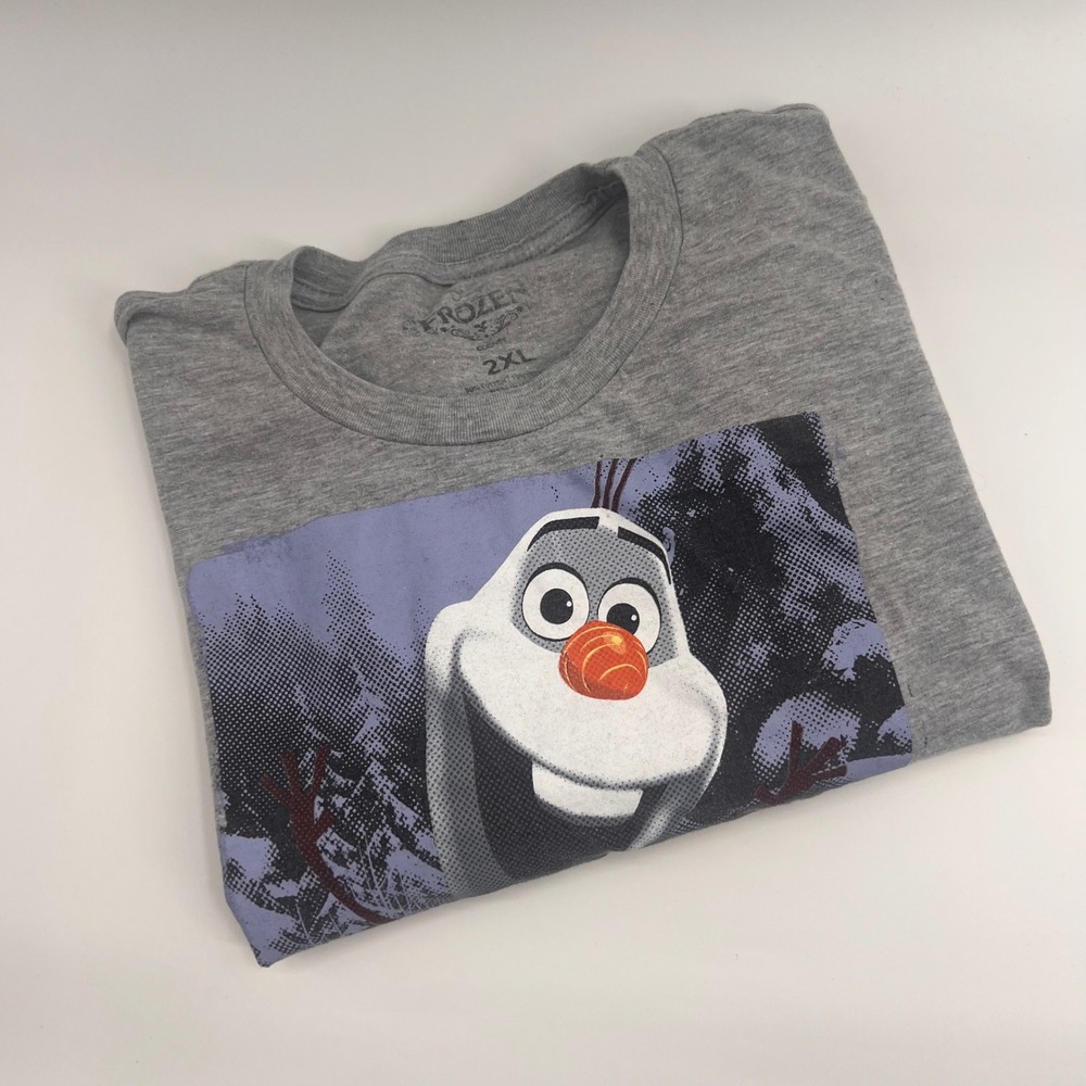 Disney Frozen Olaf Selfie T Shirt Gray 2XL Graphic Tee Top